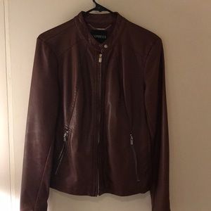 Leather express jacket brown
